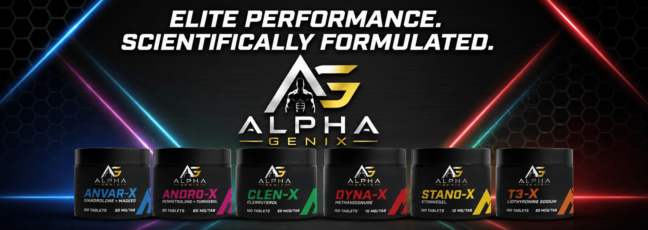 Elite performance scientifically formulated Alpha Genix product lineup
